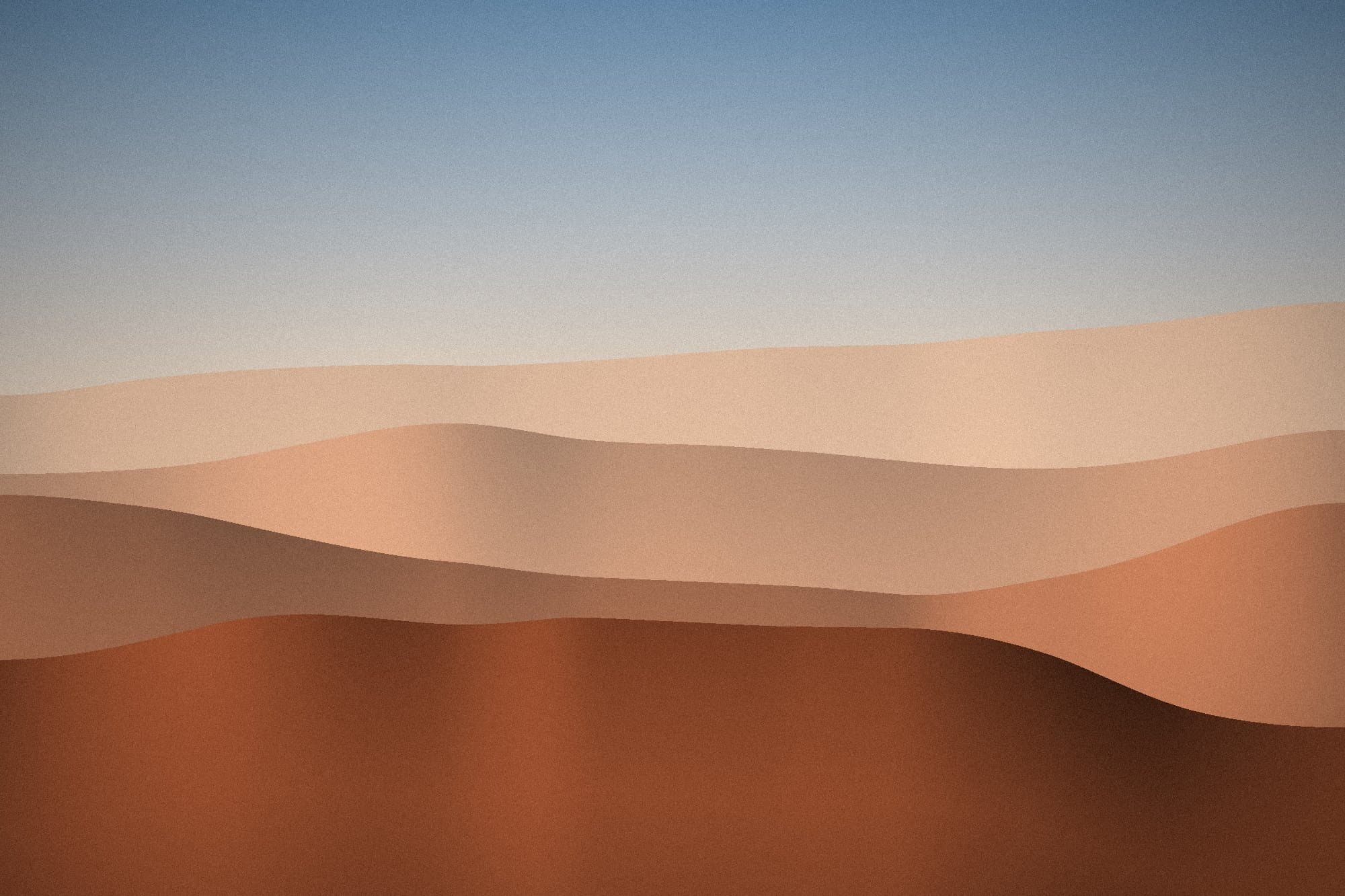 Wind-shaped sand dunes in warm side light